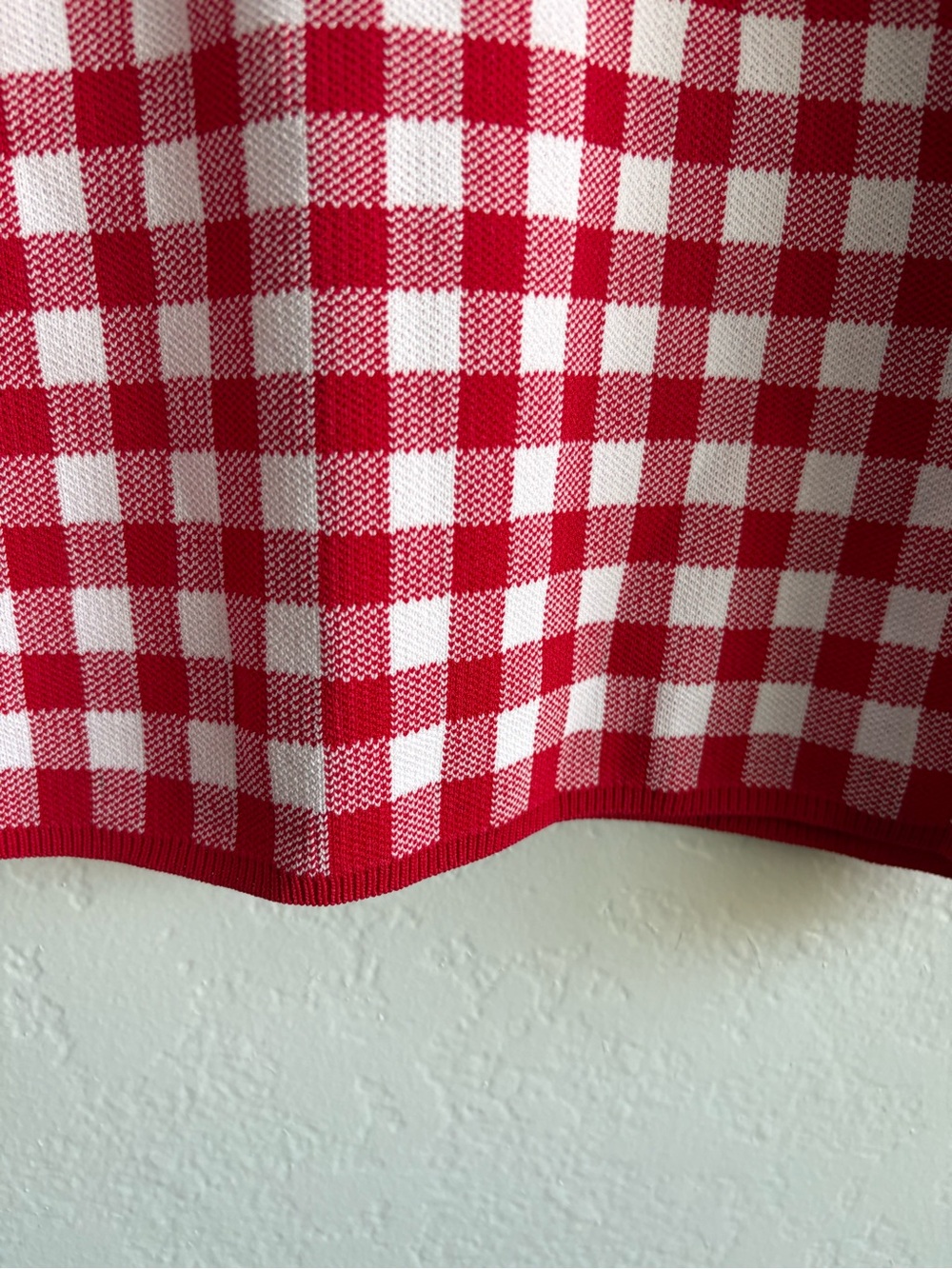 ❤️NEW entro Red and White Gingham Knit Top - Picture 4 of 9